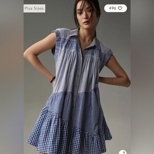 Anthropologie Short-Sleeve Tunic Mini Dress